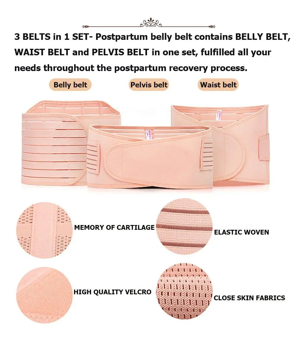 Transform Your Postpartum Journey with Our 3-in-1 Belly Wrap: Ultimate Support for C-Section Recovery and Beyond (One Size, Nude)