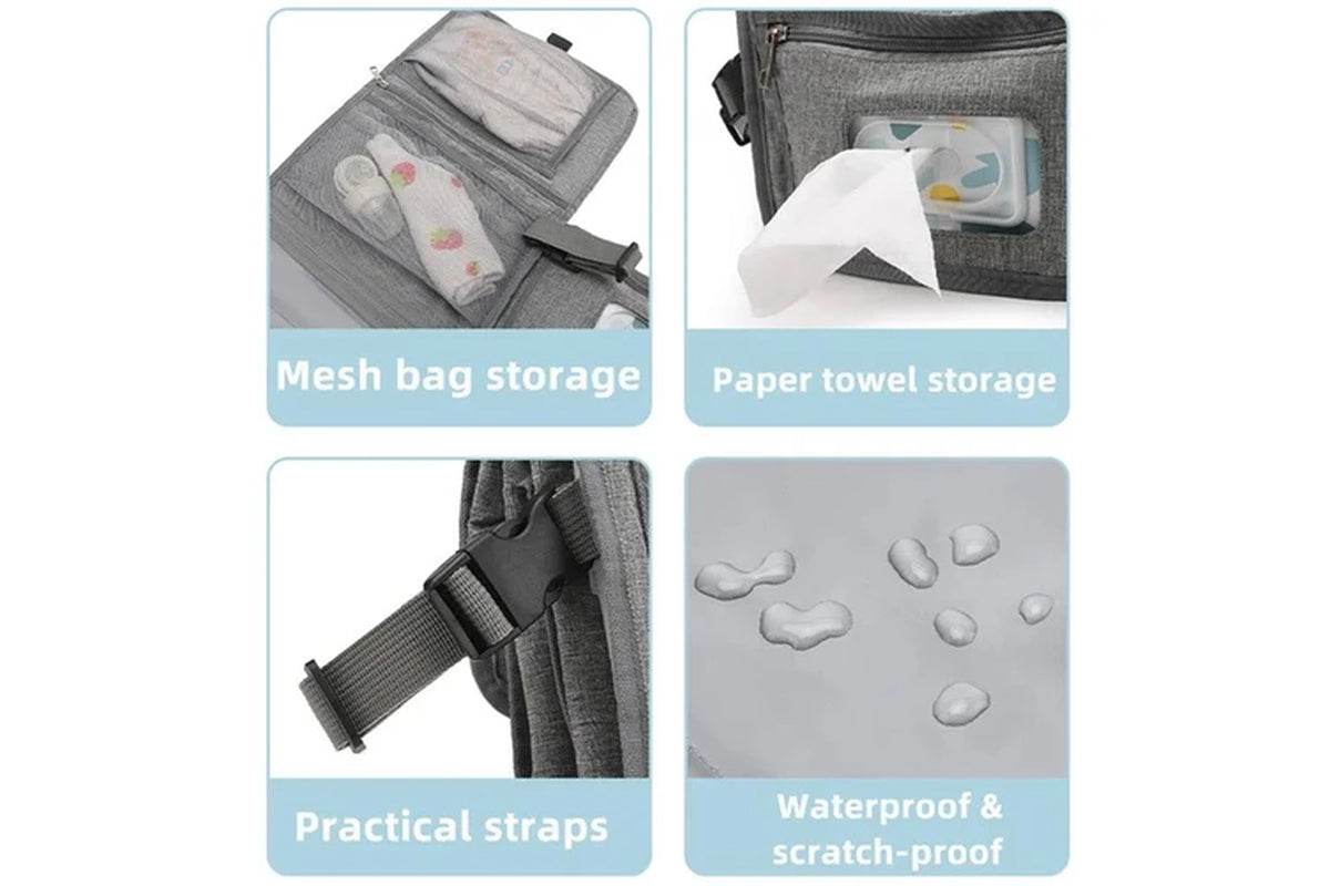 Chic Grey Anymom Diaper Bag with Changing Pad - The Perfect Blend of Style and Functionality for Modern Moms