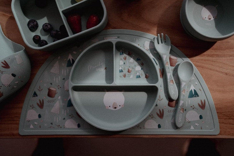 Sassi Silicone Meal Set - Delightful Munchy the Bear for Fun and Safe Mealtime Adventures!