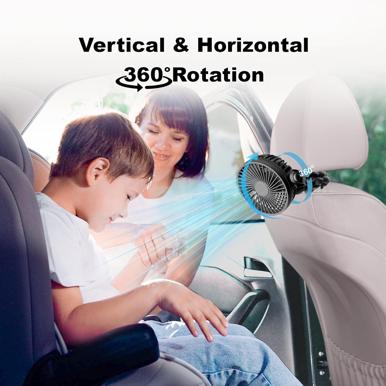 Baby Stroller Fan,20H Work Time Buggy Battery Powered Clip on Fan with Flexible Tripod Travel Beach Essentials for Car Seat Pram Crib Bike Treadmill Umbrella Wheelchairs Camping