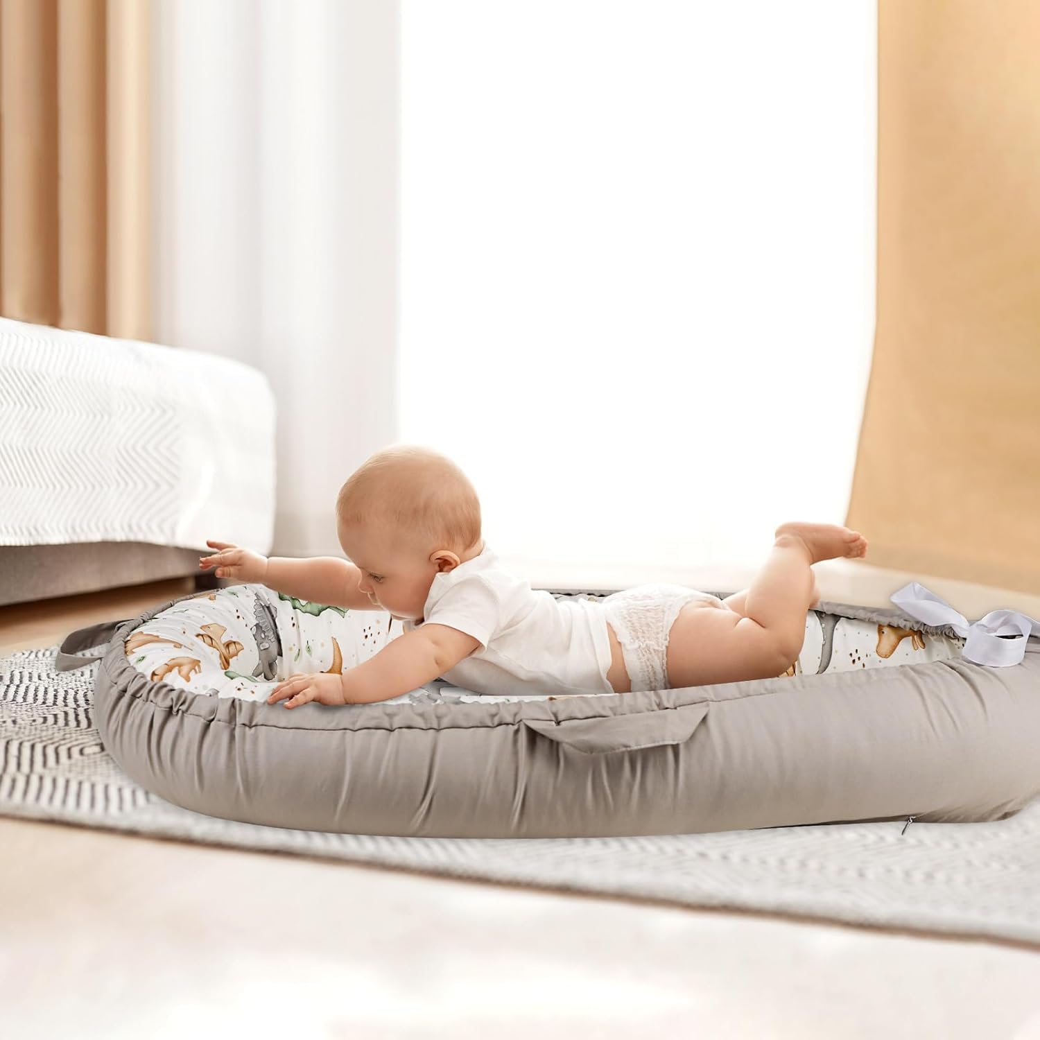 Cozy & Washable Portable Baby Nest Lounger - Perfect for Newborn Comfort
