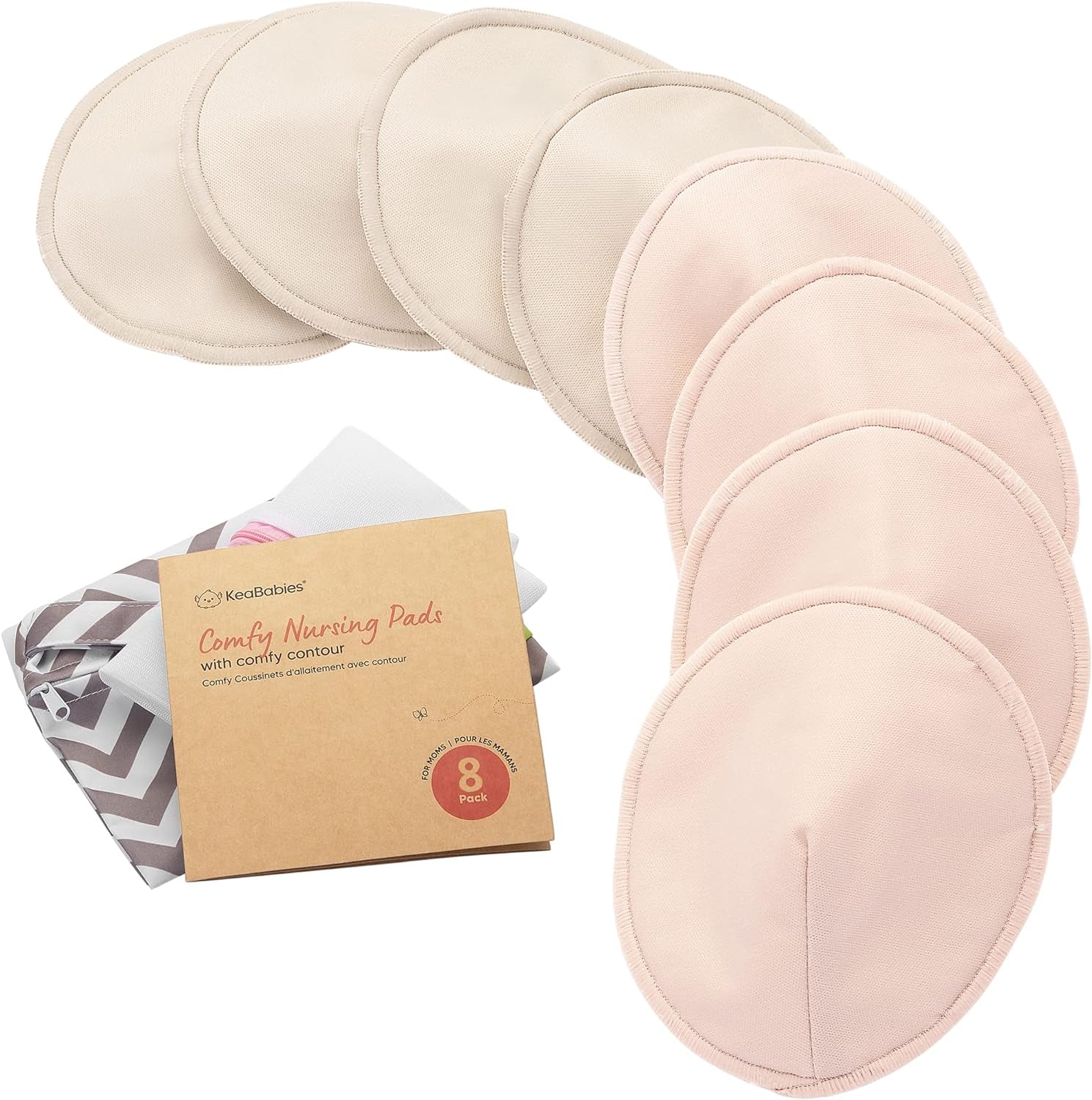 14-Pack Organic Bamboo Nursing Pads - Reusable Breast Pads for Breastfeeding, Nipple Pads, Washable Nursing Pad, Breastfeeding Pads for Leaking, Breast Milk Pads, Bra Pads