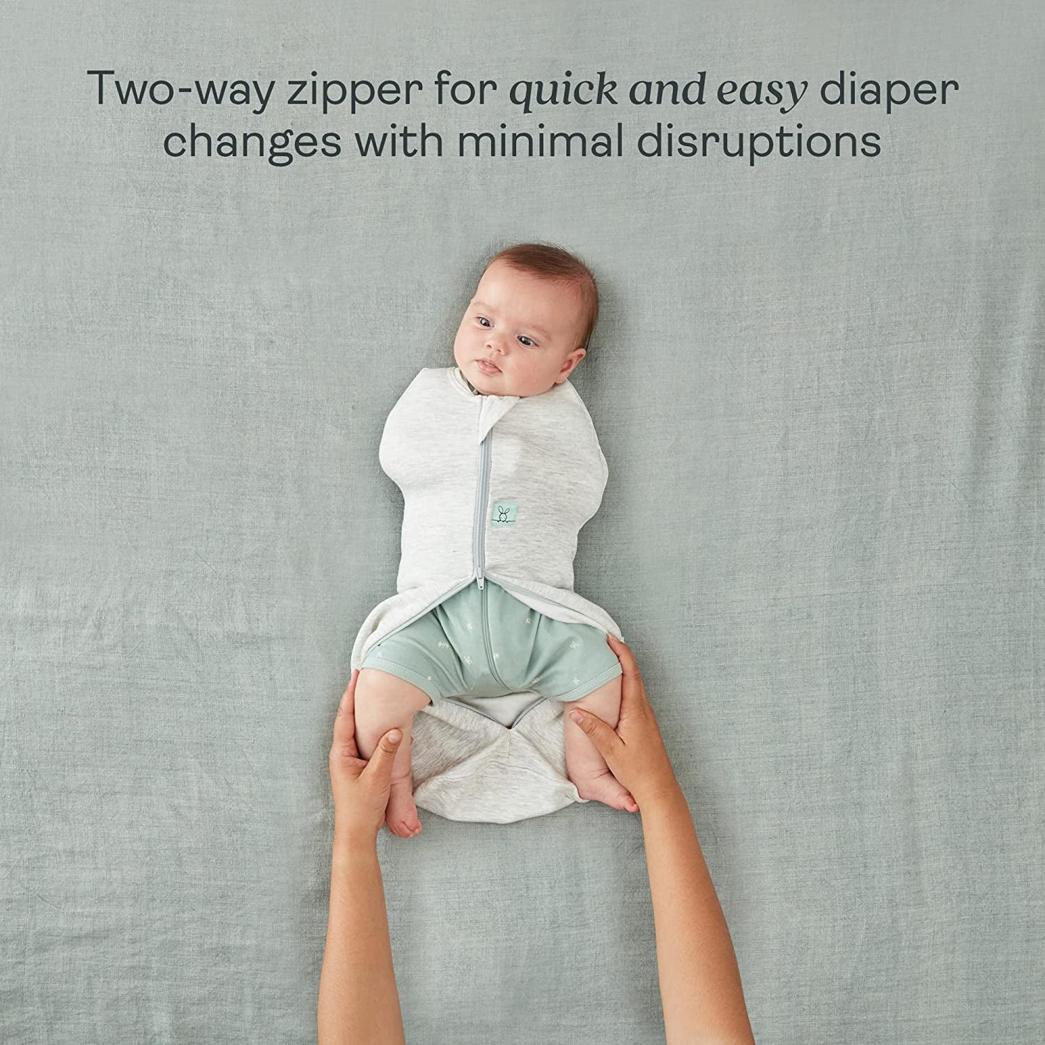 Cocoon Swaddle Bag – TOG Rated for Warmth, Breathable Organic Cotton Baby Swaddle, Two-Way Zip, Arms In or Out