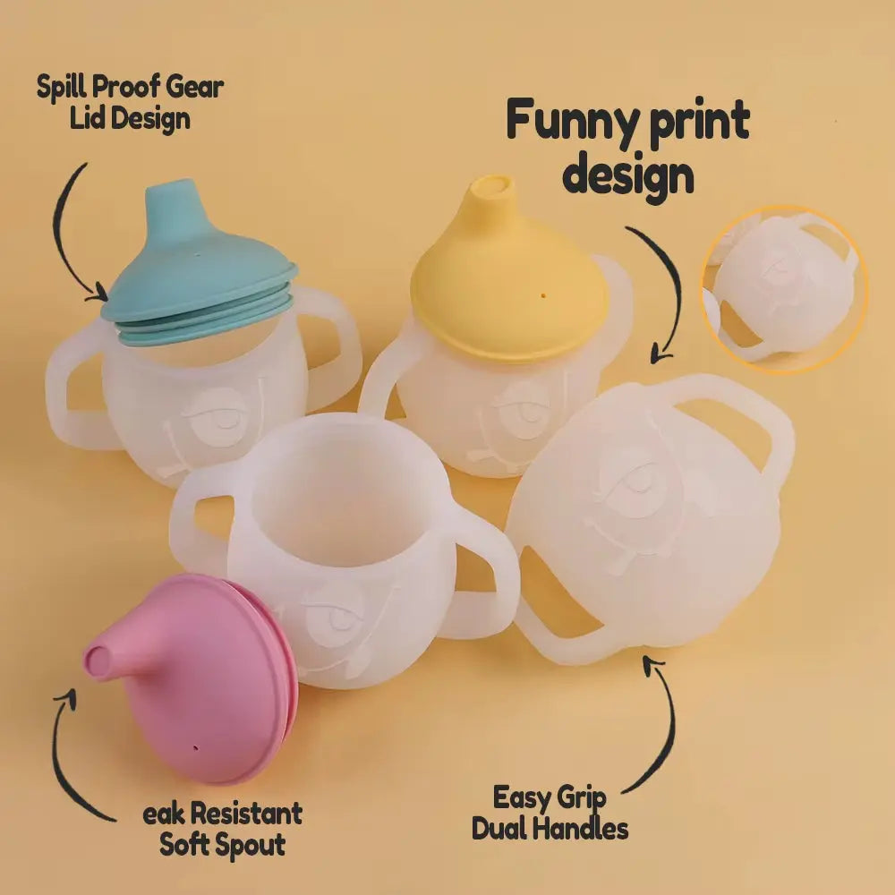 Introducing the Ultimate Baby Silicone Sippy Cup: 150ml Soft Spout Training Cup with Easy Grip Handles for Toddlers
