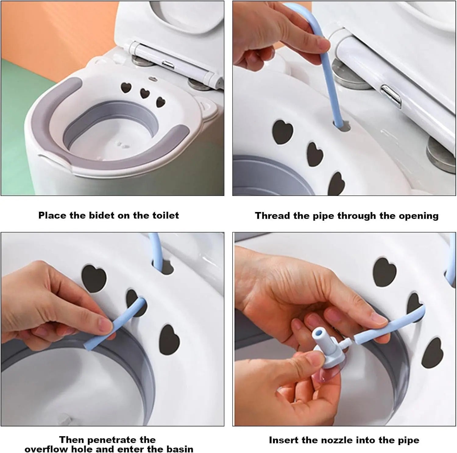 Sitz Bath for Postpartum Care - Sitz Bath Toilet Kit for Hemorrhoid Relief - Soothing Sit Bath with Flusher, for Pregnant Women