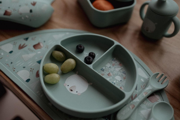 Sassi Silicone Meal Set - Delightful Munchy the Bear for Fun and Safe Mealtime Adventures!