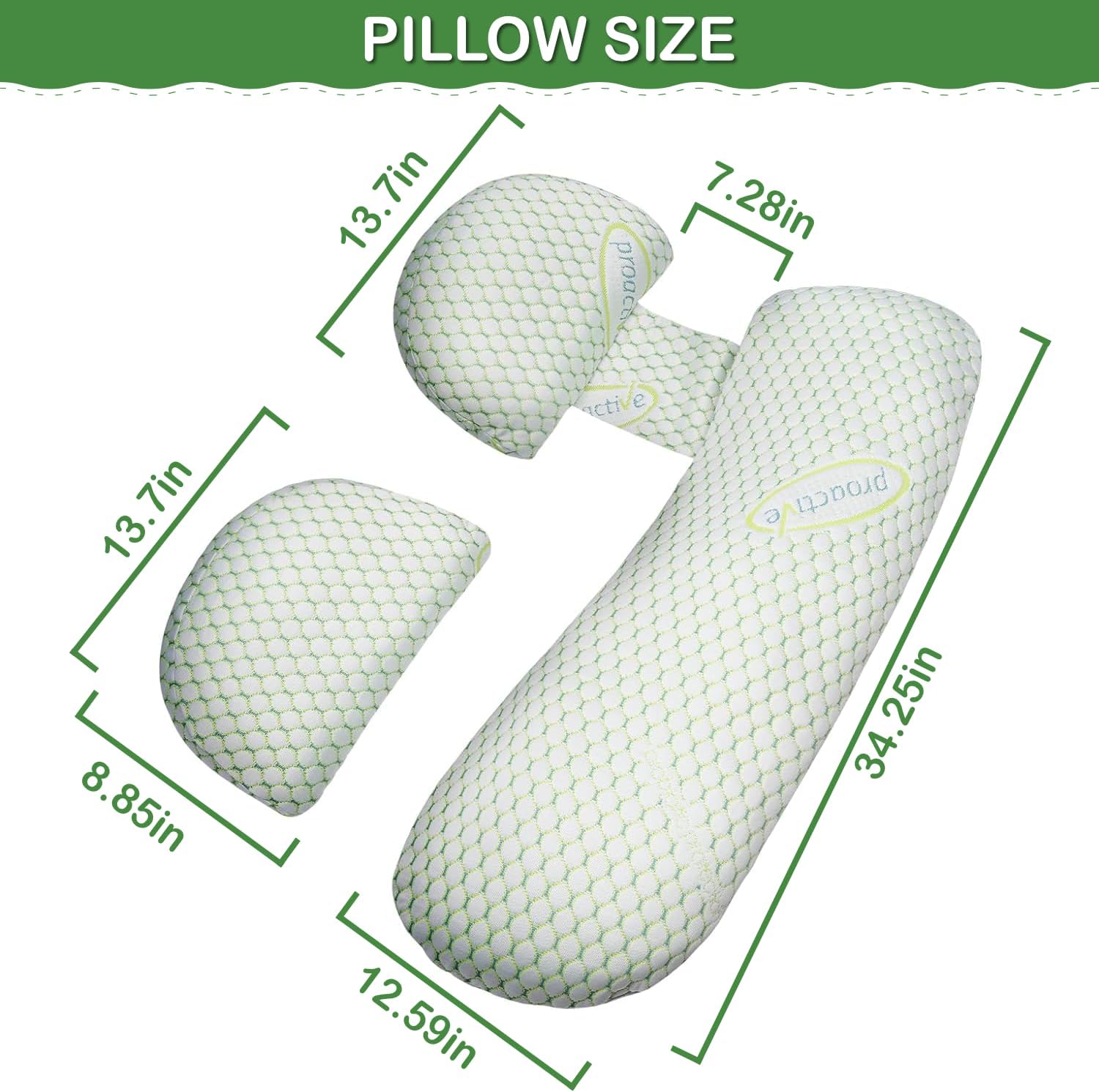 Pregnancy Pillow, Maternity Pillow for Sleeping, Soft Baby Bub Maternity Pillow with Detachable & Adjustable Pillow Cover, Pregnancy Body Pillow Support Legs, Back, Belly, HIPS