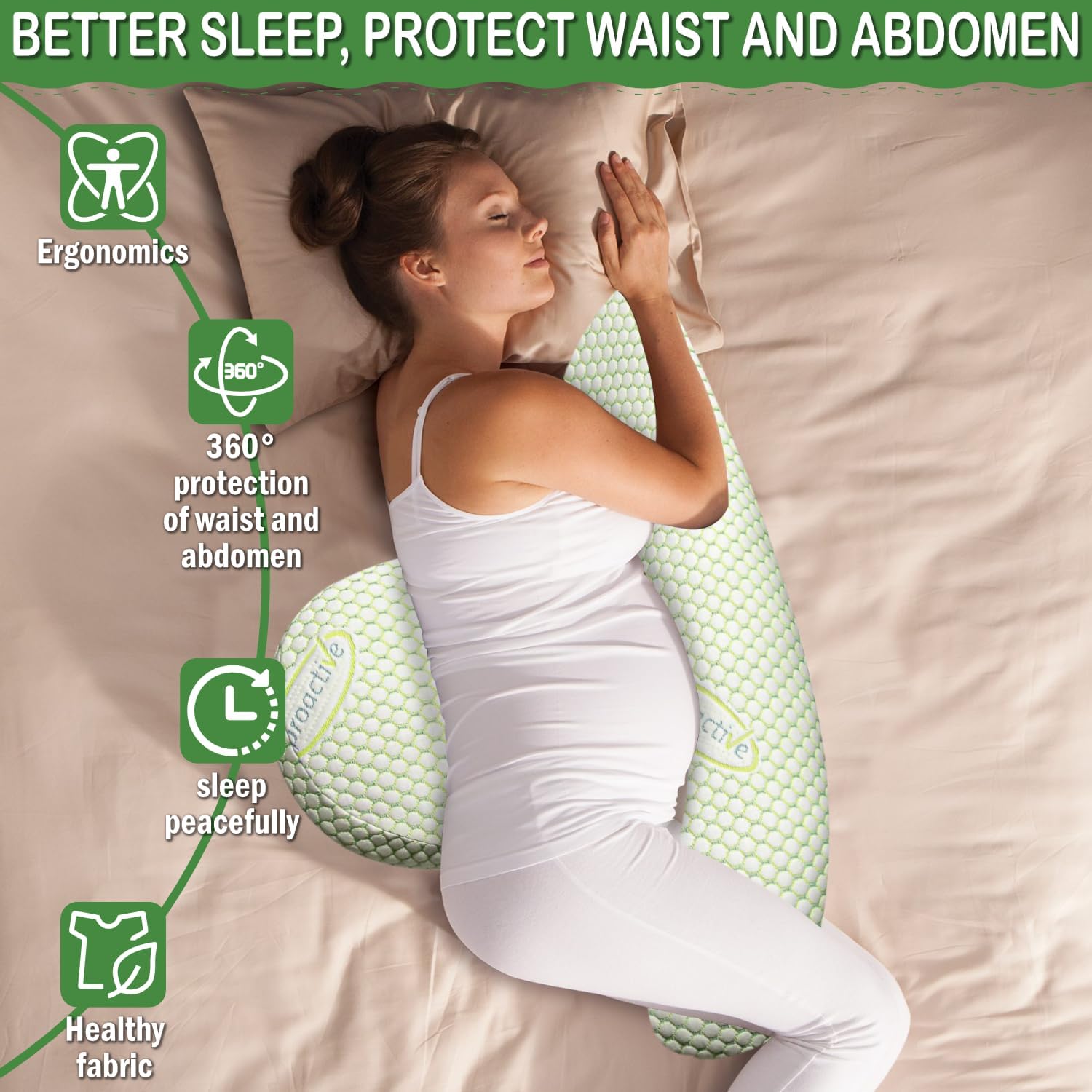 Pregnancy Pillow, Maternity Pillow for Sleeping, Soft Baby Bub Maternity Pillow with Detachable & Adjustable Pillow Cover, Pregnancy Body Pillow Support Legs, Back, Belly, HIPS