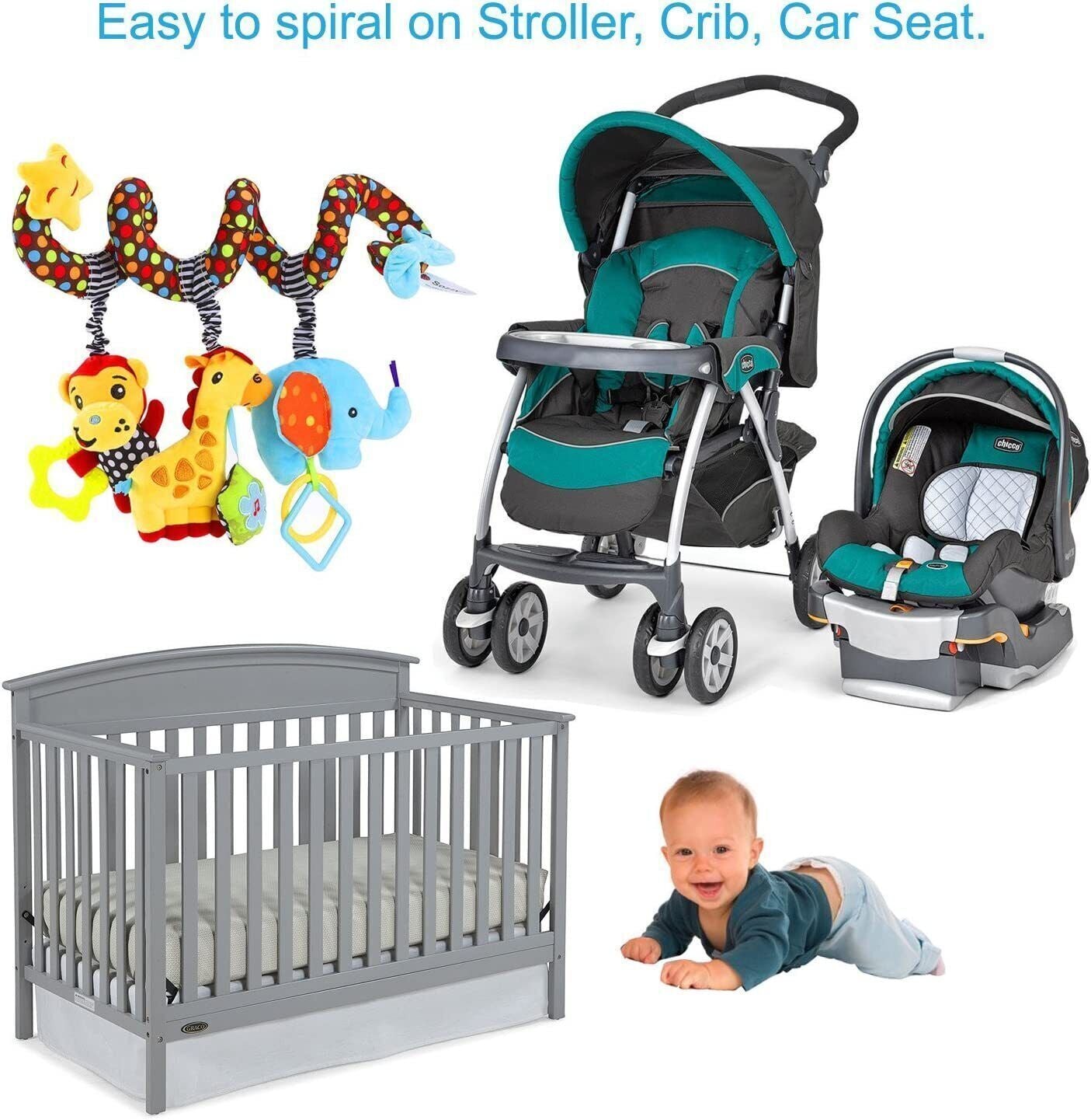 Engaging Baby Activity Spiral Hanging Toy for Sensory Exploration and Fun