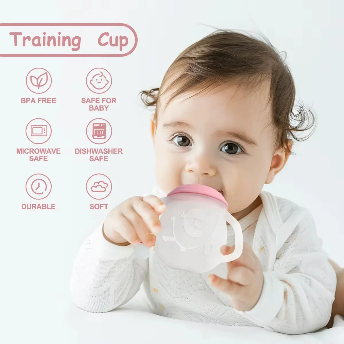 Introducing the Ultimate Baby Silicone Sippy Cup: 150ml Soft Spout Training Cup with Easy Grip Handles for Toddlers