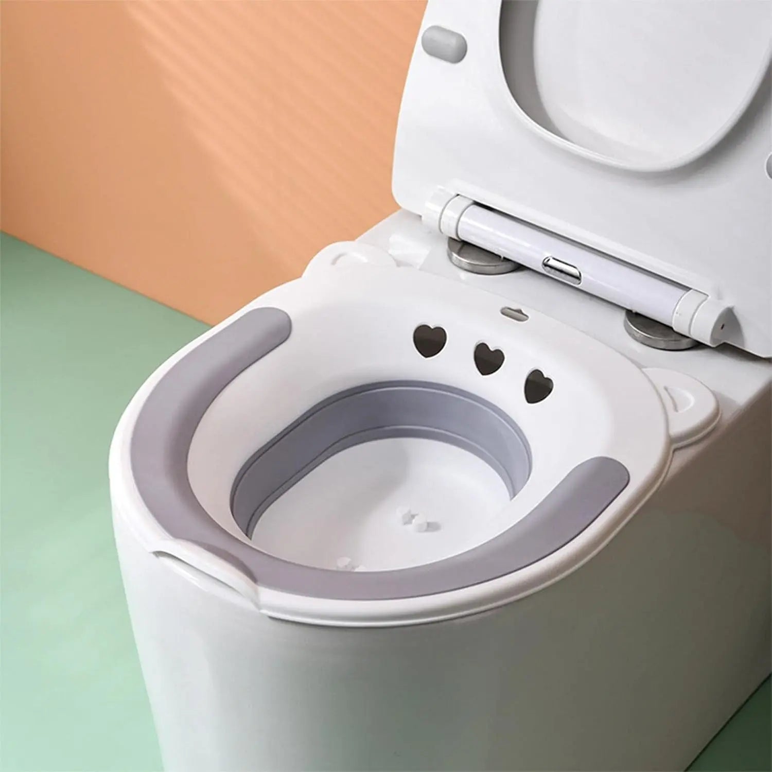 Sitz Bath for Postpartum Care - Sitz Bath Toilet Kit for Hemorrhoid Relief - Soothing Sit Bath with Flusher, for Pregnant Women