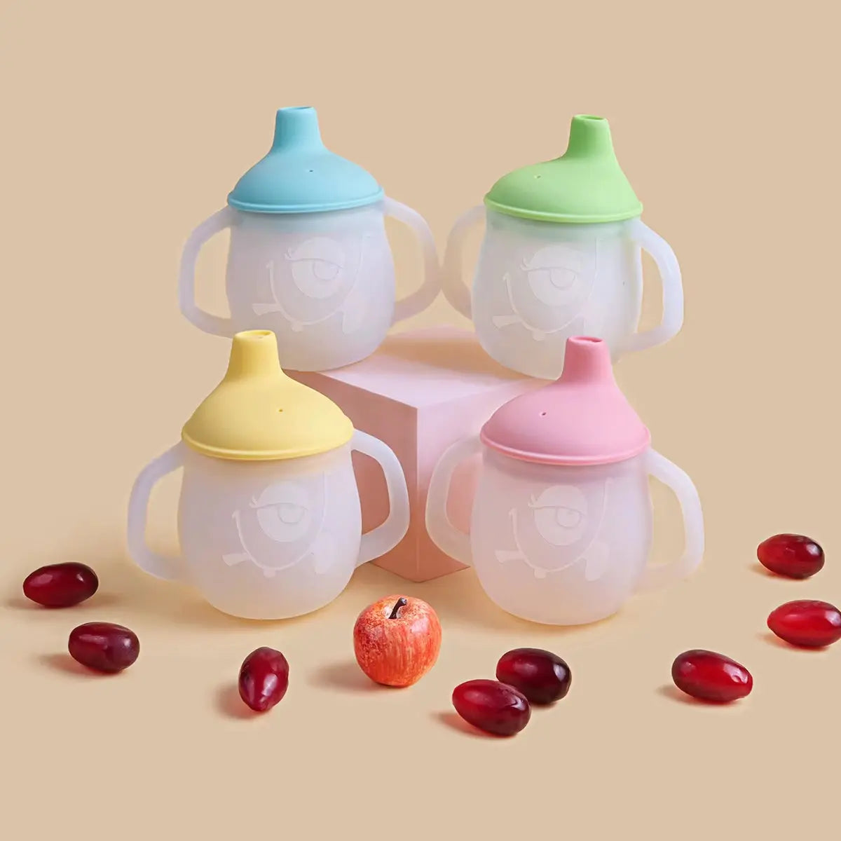 Introducing the Ultimate Baby Silicone Sippy Cup: 150ml Soft Spout Training Cup with Easy Grip Handles for Toddlers