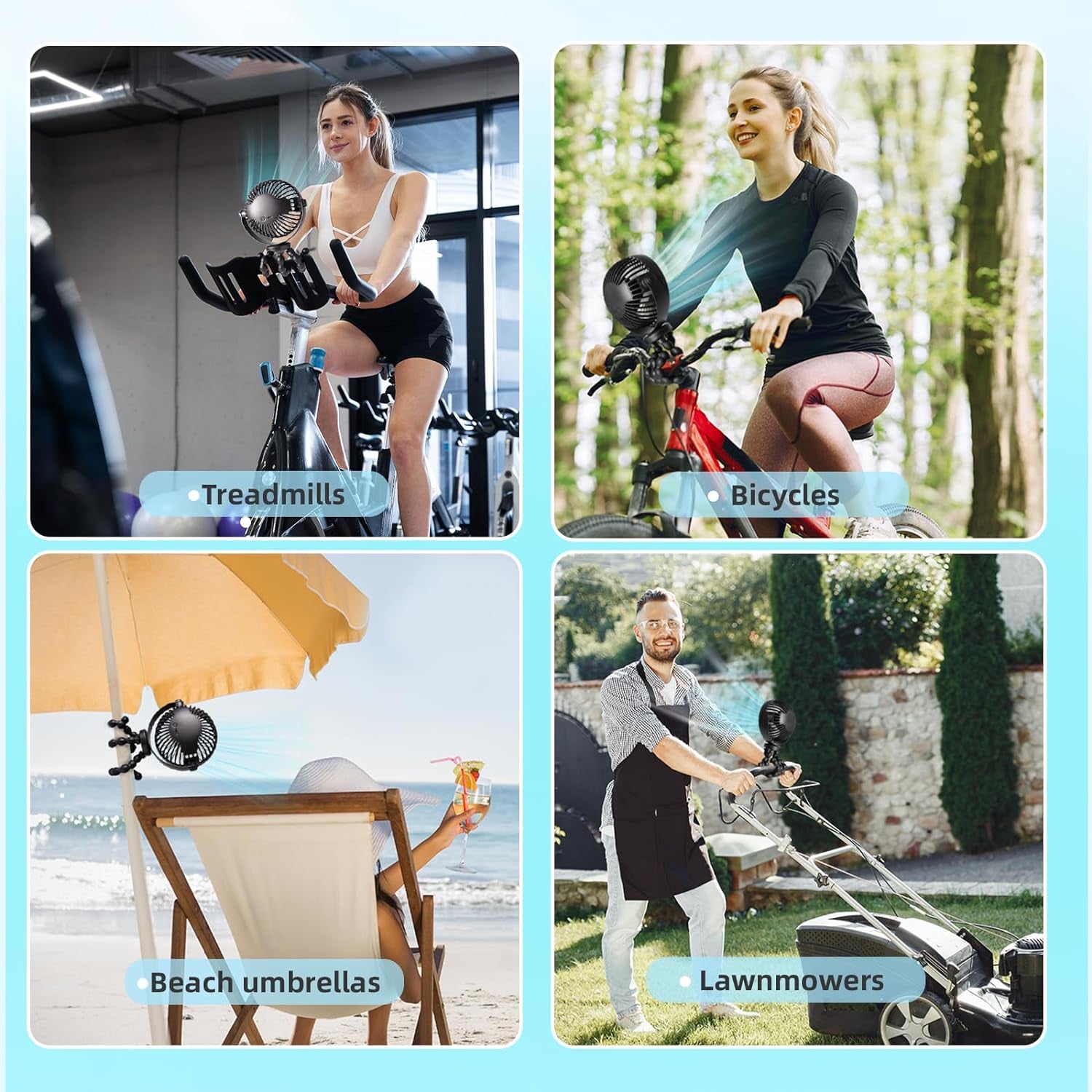 Baby Stroller Fan,20H Work Time Buggy Battery Powered Clip on Fan with Flexible Tripod Travel Beach Essentials for Car Seat Pram Crib Bike Treadmill Umbrella Wheelchairs Camping
