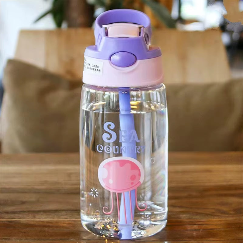 Vibrant 480ML Leakproof Kids Sippy Cup with Fun Cartoon Characters - Perfect for Adventures!