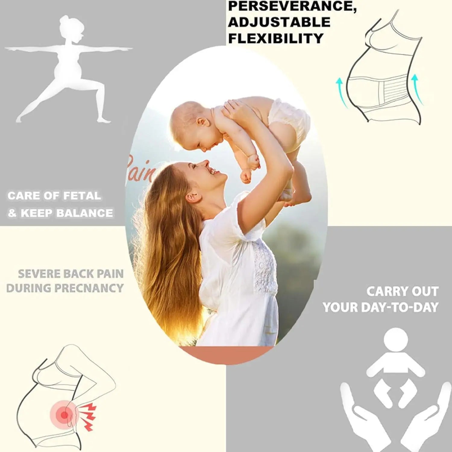 Ultimate Comfort Adjustable Maternity Belly Band - Breathable Support for Pregnancy & Postpartum Relief - One Size in Nude