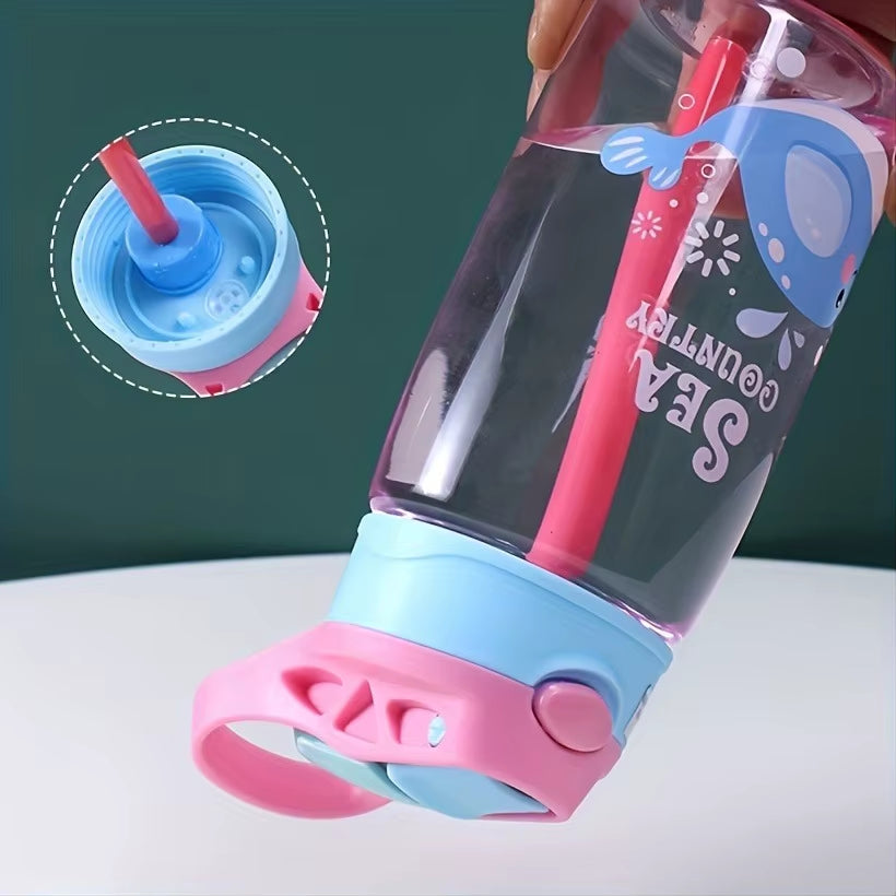 Vibrant 480ML Leakproof Kids Sippy Cup with Fun Cartoon Characters - Perfect for Adventures!