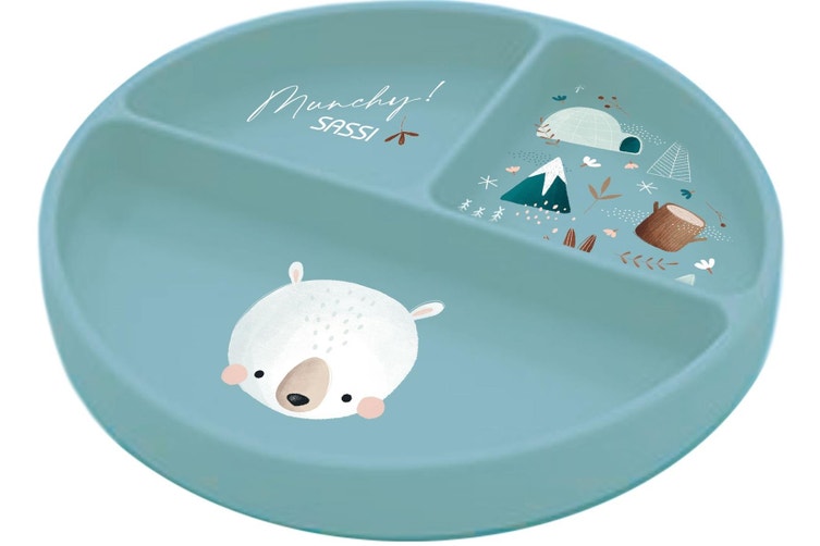 Sassi Silicone Meal Set - Delightful Munchy the Bear for Fun and Safe Mealtime Adventures!