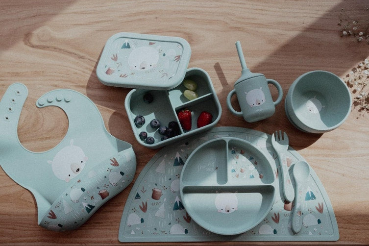 Sassi Silicone Meal Set - Delightful Munchy the Bear for Fun and Safe Mealtime Adventures!
