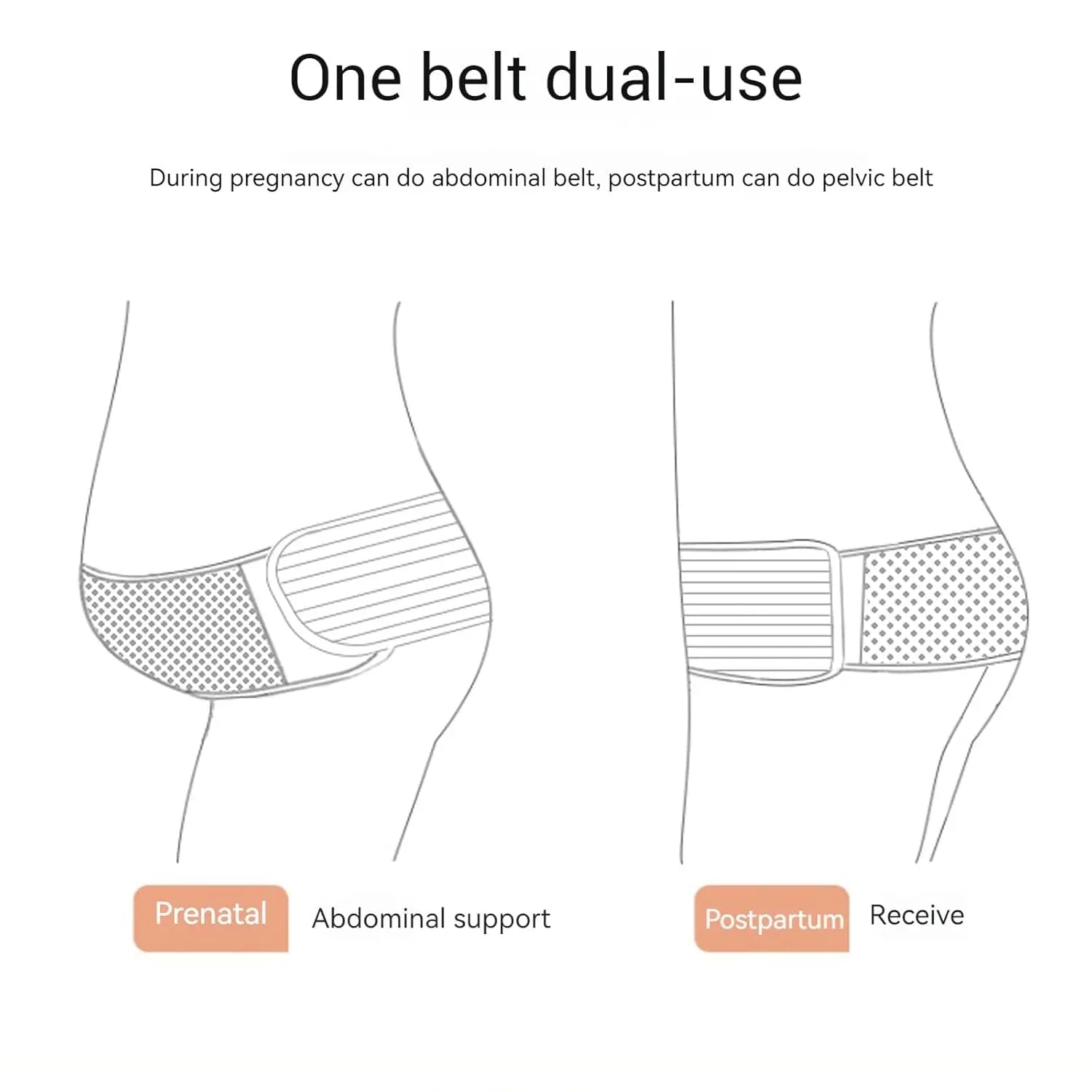 Ultimate Comfort Adjustable Maternity Belly Band - Breathable Support for Pregnancy & Postpartum Relief - One Size in Nude