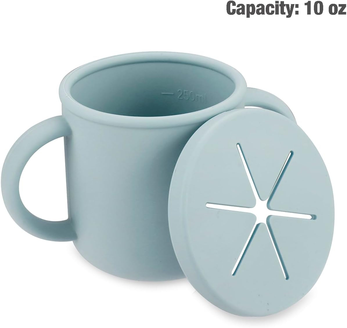 Silicone Baby Feeding Set| 2 Pack Silicone Divided Suction Plate and 2 Pack Tiny Cup with 2 Spoons 2 Forks| Baby Led Weaning Supplies Self Feeding Eating Utensils (Blue/Green)
