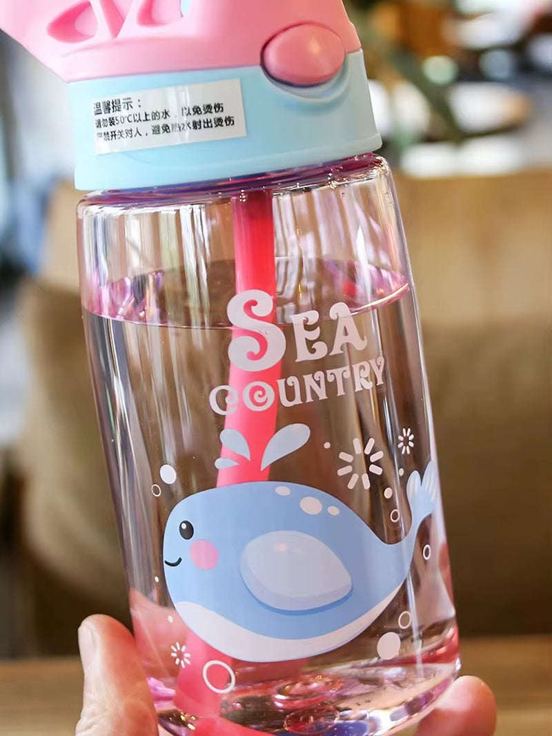 Vibrant 480ML Leakproof Kids Sippy Cup with Fun Cartoon Characters - Perfect for Adventures!