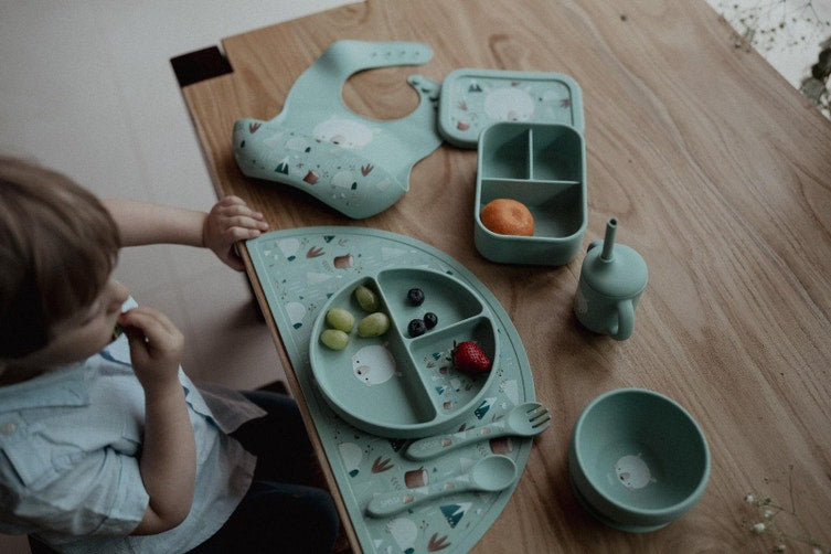 Sassi Silicone Meal Set - Delightful Munchy the Bear for Fun and Safe Mealtime Adventures!