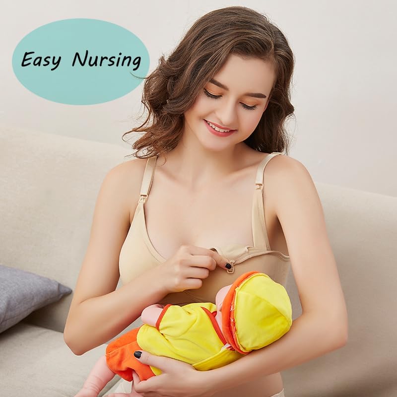 2 Pack Nursing Bras for Breastfeeding Maternity Bra Breastfeeding Wirefree Seamless Pregnancy Bralette for Womens