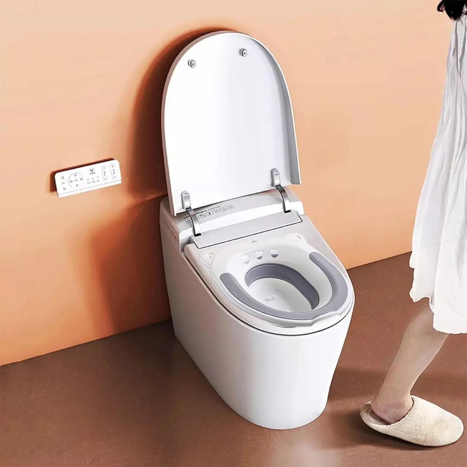 Sitz Bath for Postpartum Care - Sitz Bath Toilet Kit for Hemorrhoid Relief - Soothing  Sit Bath with Flusher, for Pregnant Women