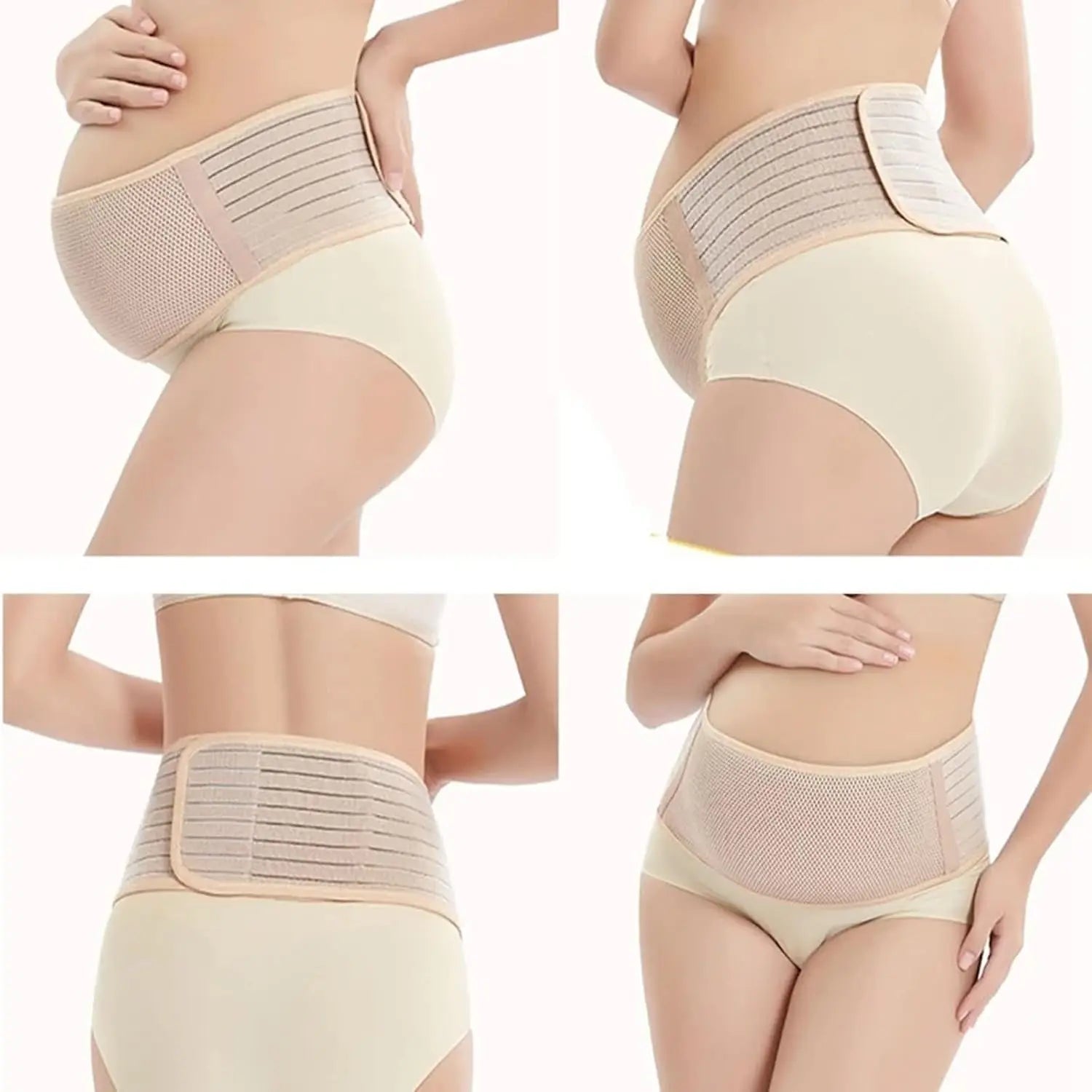 Ultimate Comfort Adjustable Maternity Belly Band - Breathable Support for Pregnancy & Postpartum Relief - One Size in Nude