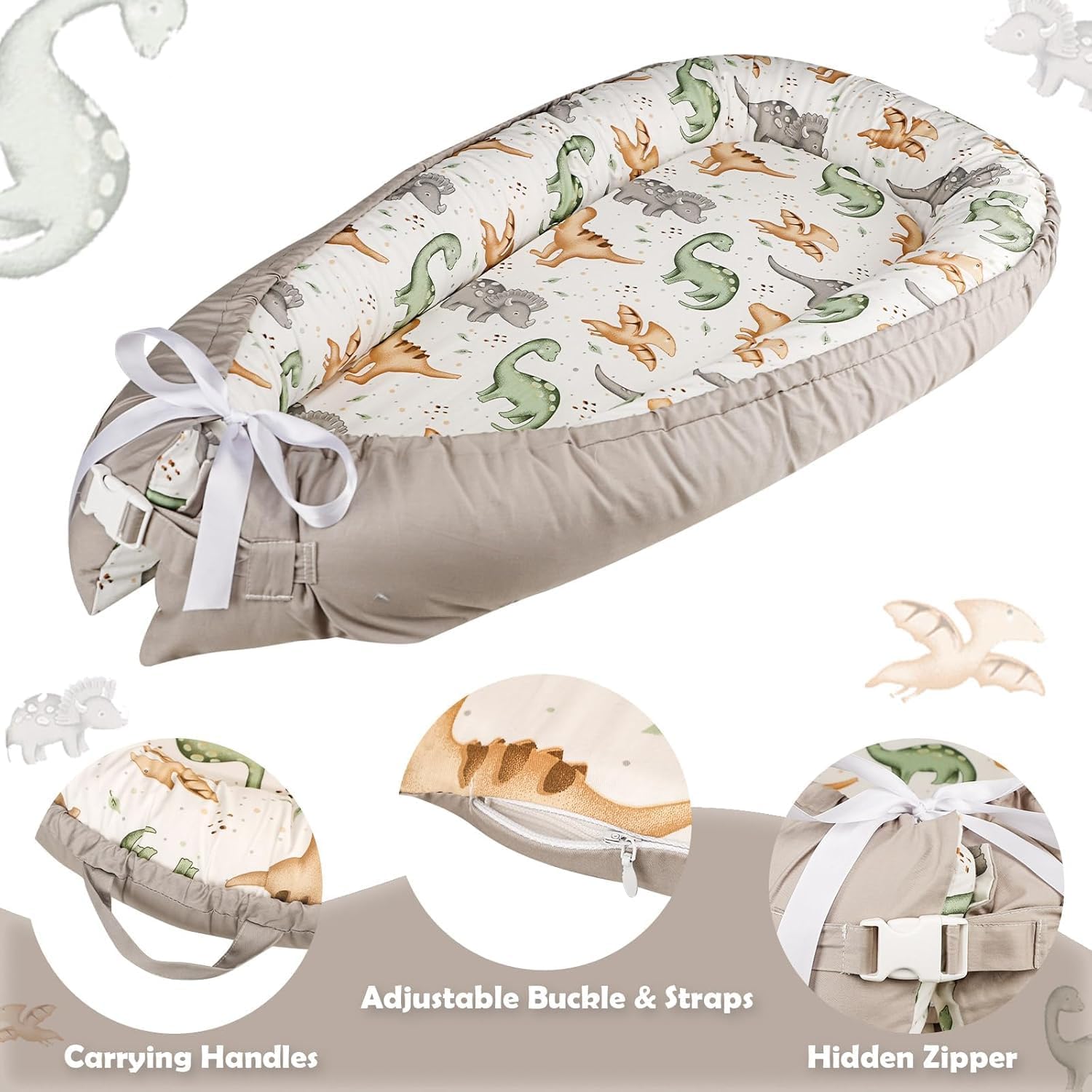 Cozy & Washable Portable Baby Nest Lounger - Perfect for Newborn Comfort