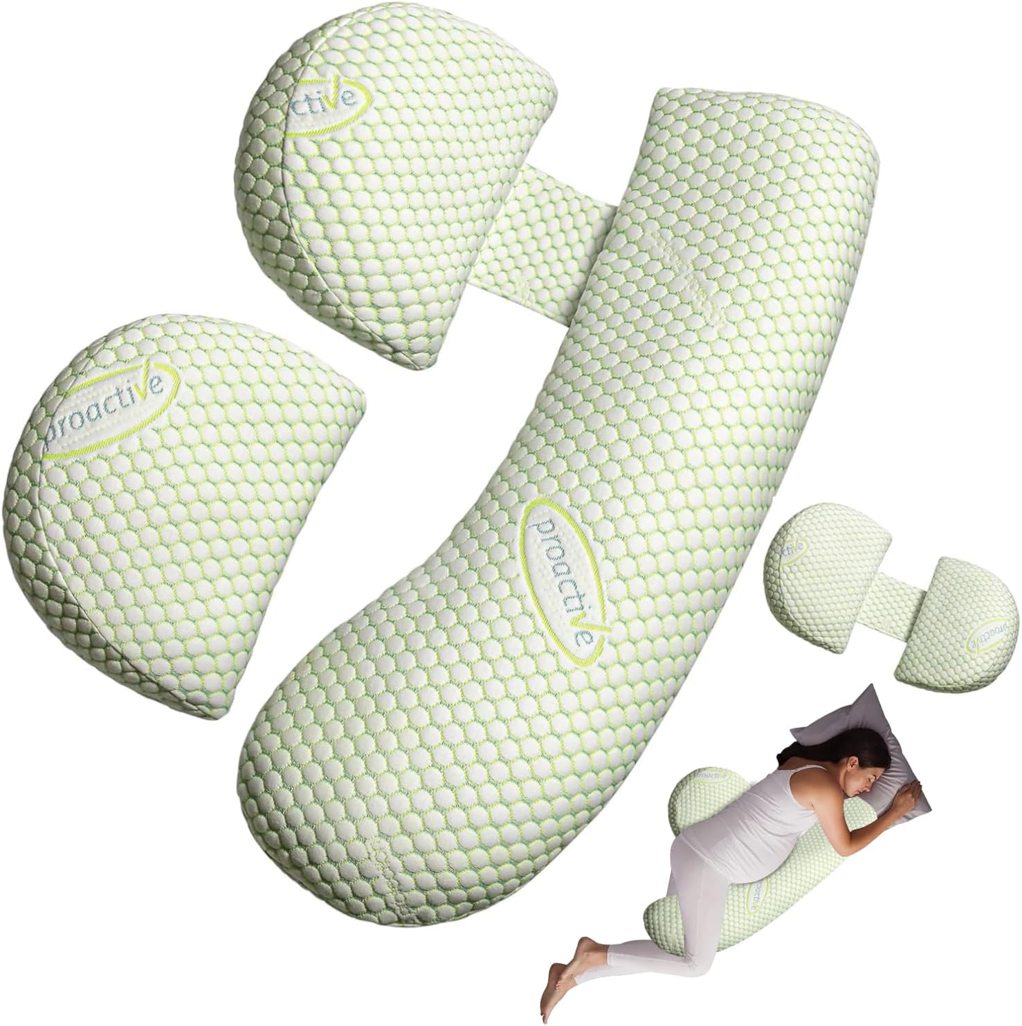 Pregnancy Pillow, Maternity Pillow for Sleeping, Soft Baby Bub Maternity Pillow with Detachable & Adjustable Pillow Cover, Pregnancy Body Pillow Support Legs, Back, Belly, HIPS