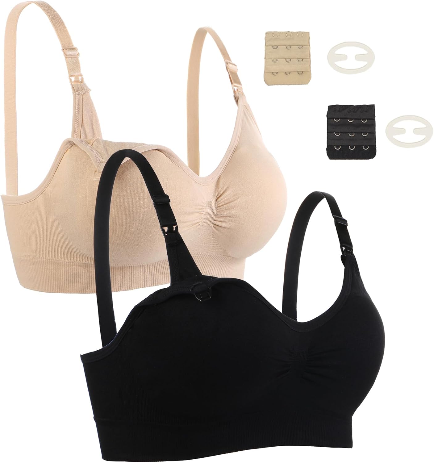 2 Pack Nursing Bras for Breastfeeding Maternity Bra Breastfeeding Wirefree Seamless Pregnancy Bralette for Womens