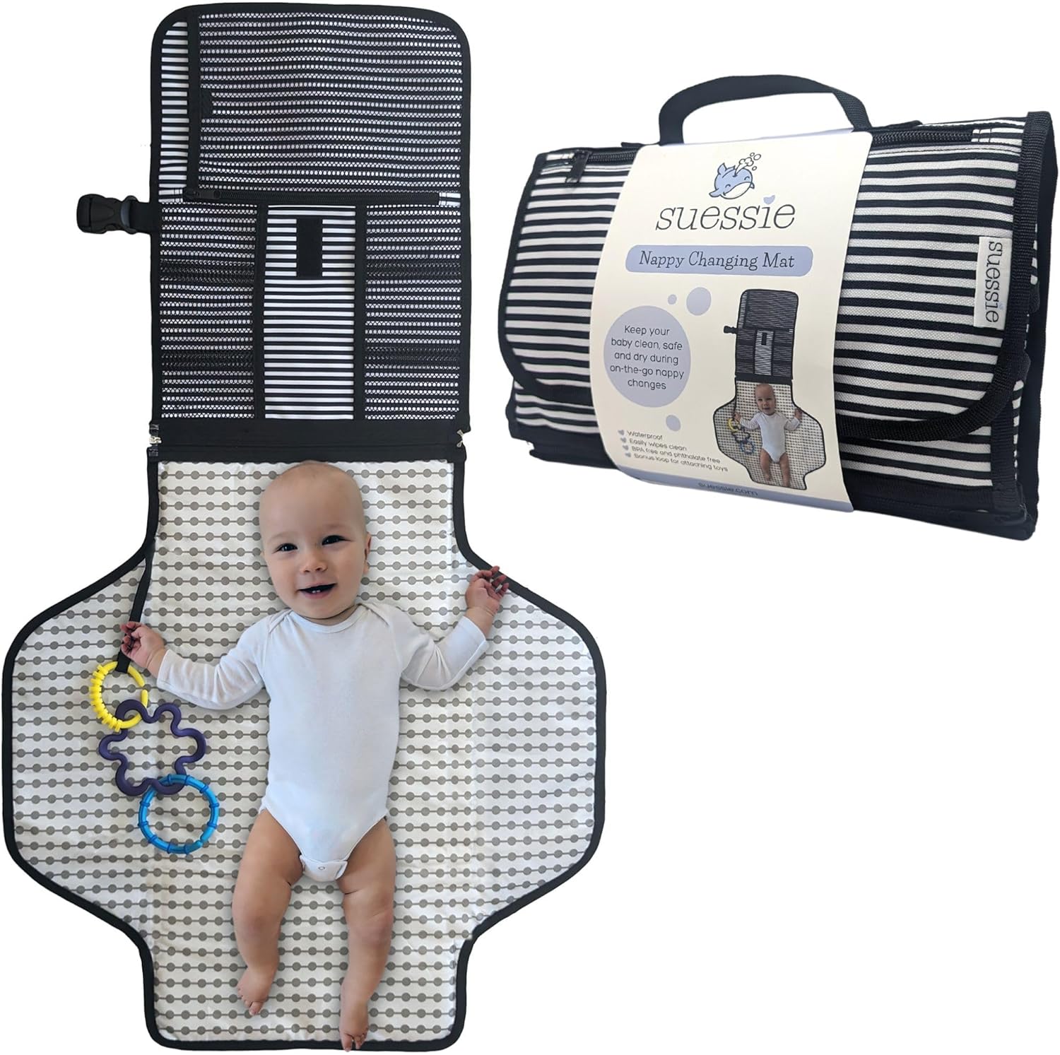 Portable Nappy Changing Mat - Waterproof Baby Change Pad for Travel (Sweet Dreams)