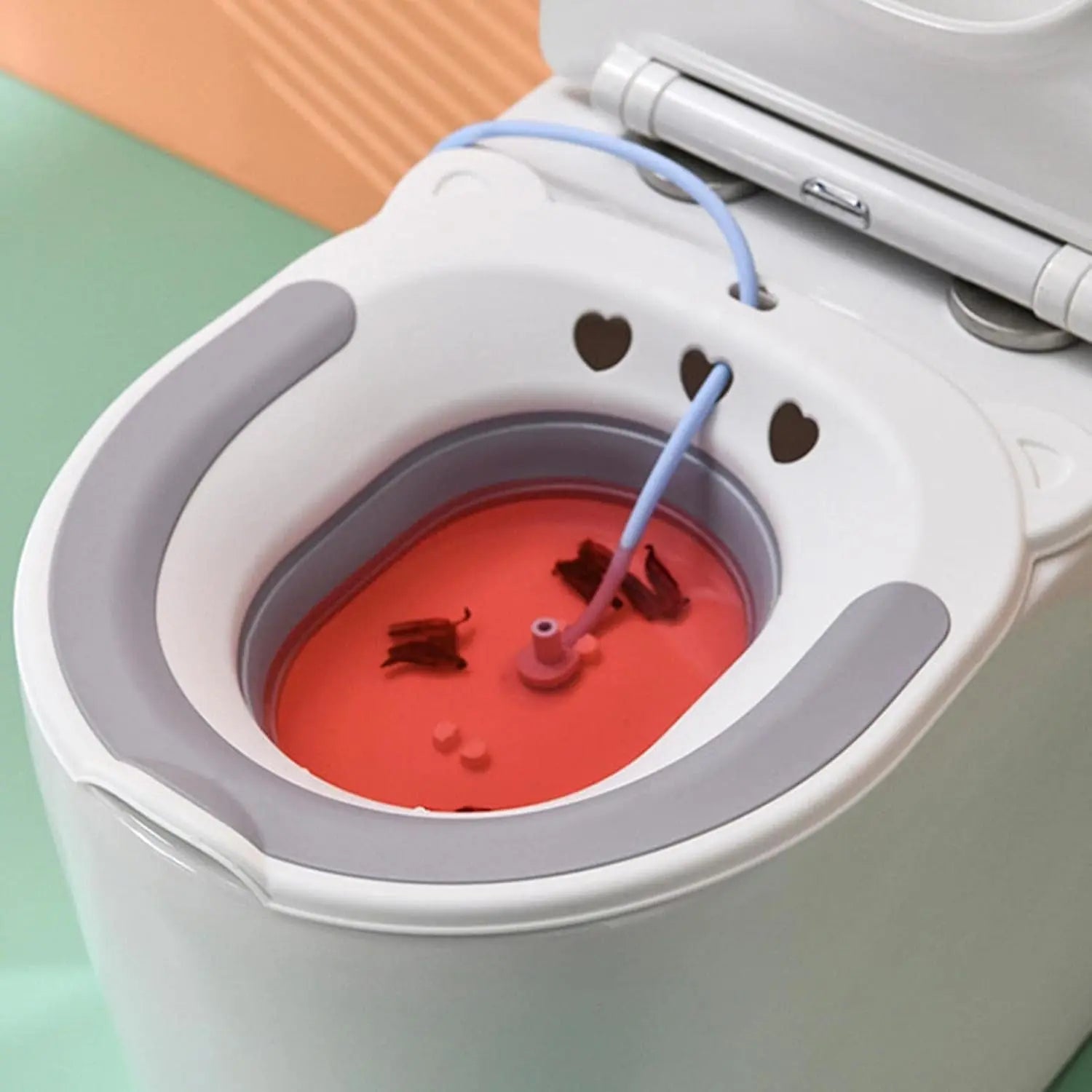 Sitz Bath for Postpartum Care - Sitz Bath Toilet Kit for Hemorrhoid Relief - Soothing  Sit Bath with Flusher, for Pregnant Women