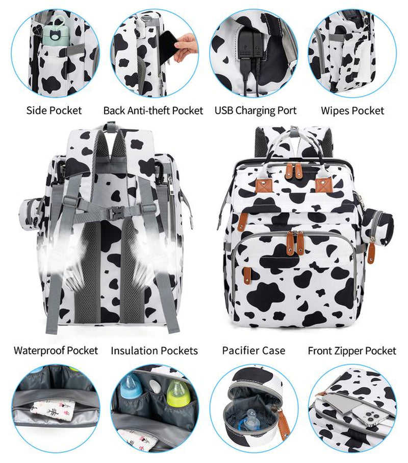 Kabaqoo's Chic Mommy Backpack: Ultimate Diaper Bag with Mosquito Net & Foldable Baby Bed for On-the-Go Moms