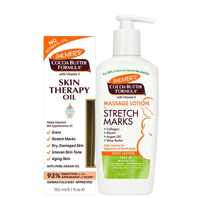 Pamper Your Pregnancy: Palmer's Cocoa Butter Formula Essential Care Bundle for Stretch Marks and Skin Hydration
