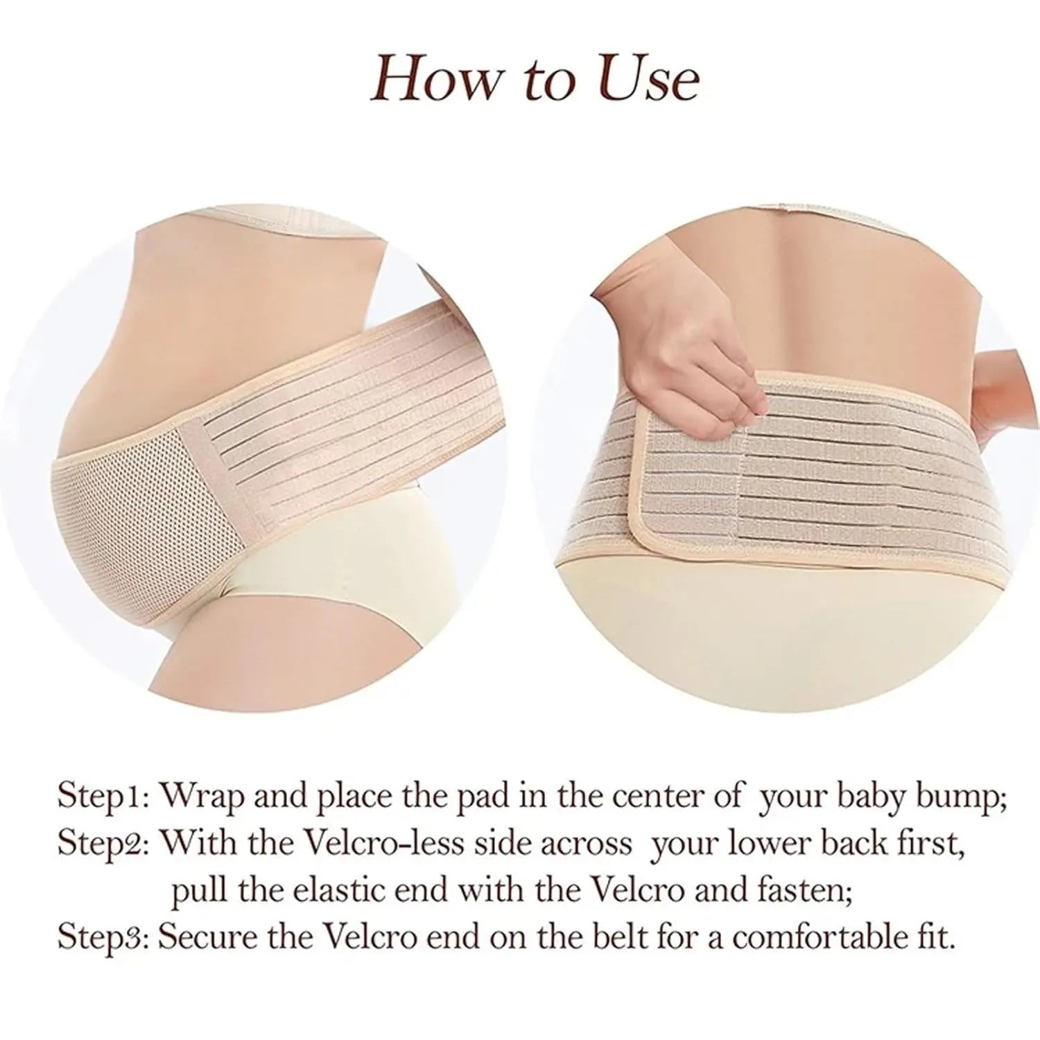 Ultimate Comfort Adjustable Maternity Belly Band - Breathable Support for Pregnancy & Postpartum Relief - One Size in Nude