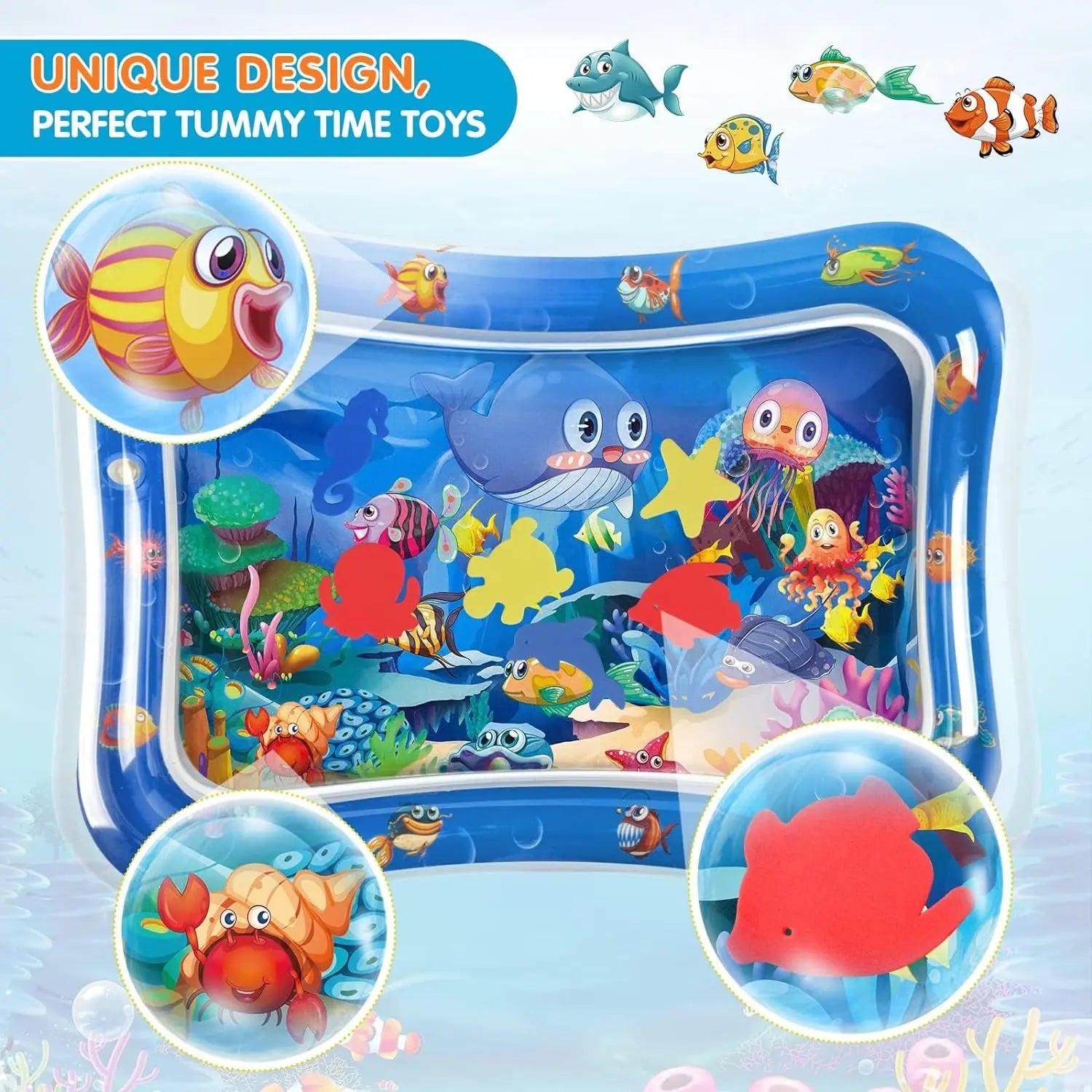 Engaging Premium Inflatable Water Play Mat for Infants - Fun Tummy Time Toy to Boost Development for 3 to 24 Months