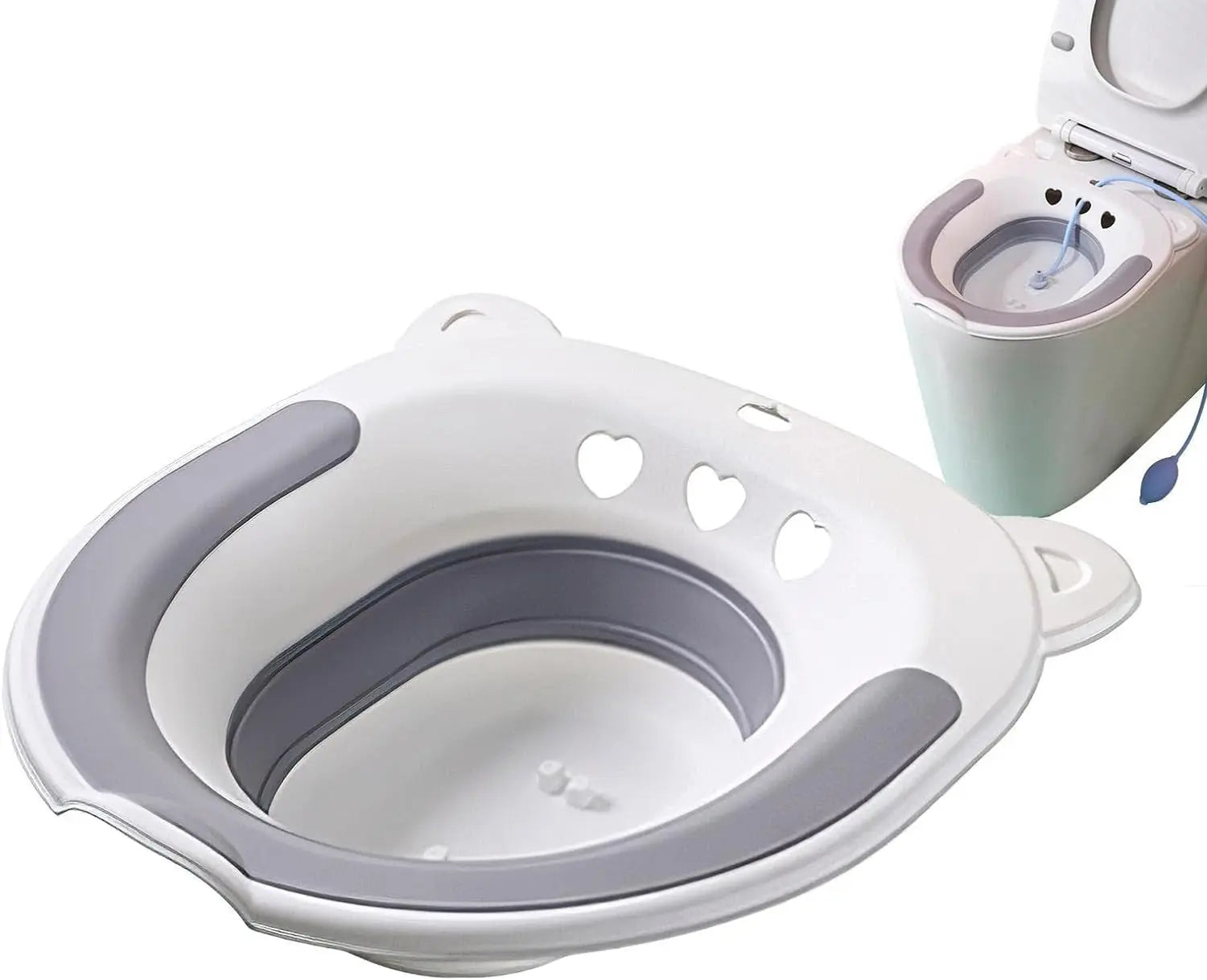 Sitz Bath for Postpartum Care - Sitz Bath Toilet Kit for Hemorrhoid Relief - Soothing  Sit Bath with Flusher, for Pregnant Women