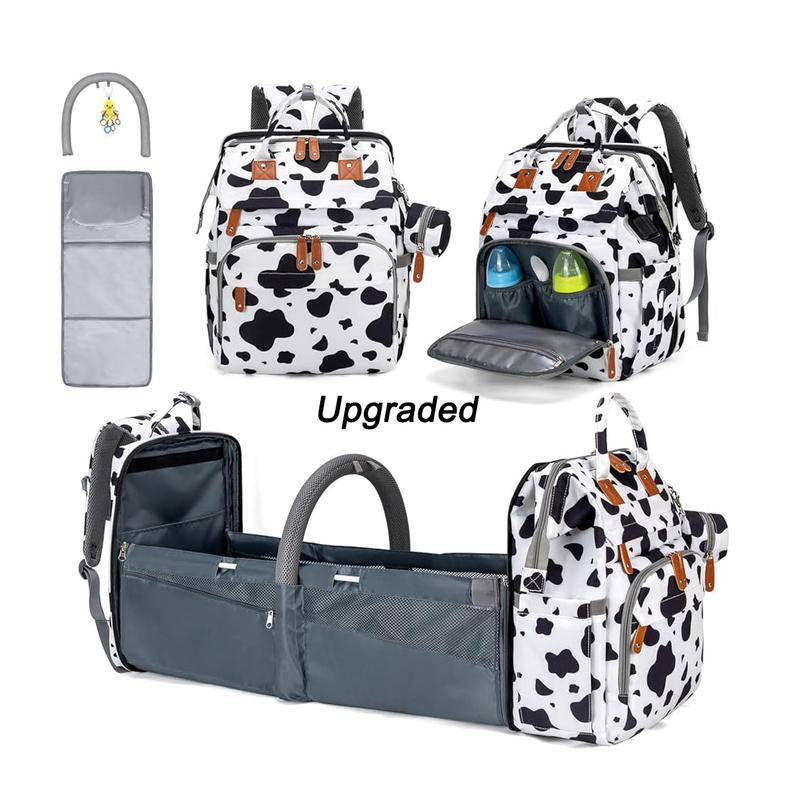 Kabaqoo's Chic Mommy Backpack: Ultimate Diaper Bag with Mosquito Net & Foldable Baby Bed for On-the-Go Moms