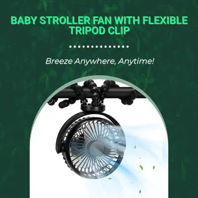 Baby Stroller Fan with Flexible Tripod Clip by@Outfy