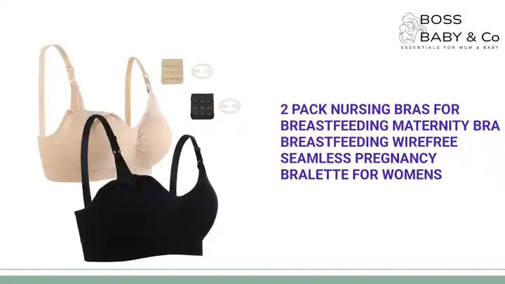 2 Pack Nursing Bras for Breastfeeding Maternity Bra Breastfeeding Wirefree Seamless Pregnancy Bralette for Womens by@Outfy